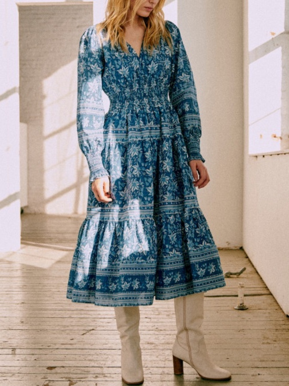 SEZANE x SEA Blandine Midi Dress in Dahlia Print